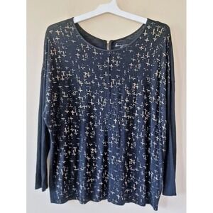Lane Bryant Top Sz 18 Light Knit Long Sleeve Print Tagless Stretch Casual Travel